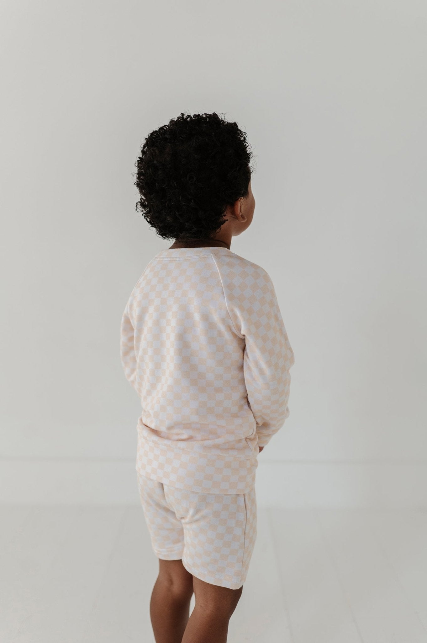 Boys Harem Shorts In Checkered In Rutabaga