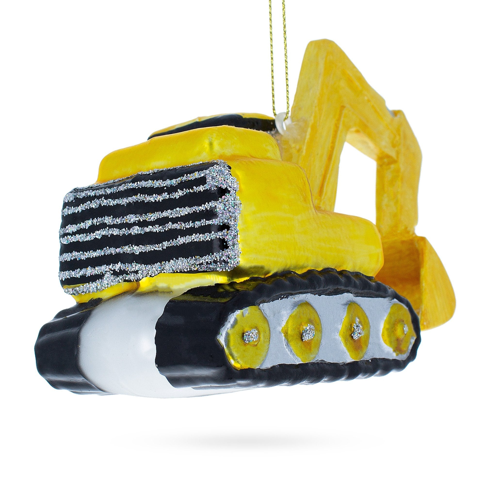 Mighty Excavator - Blown Glass Christmas Ornament