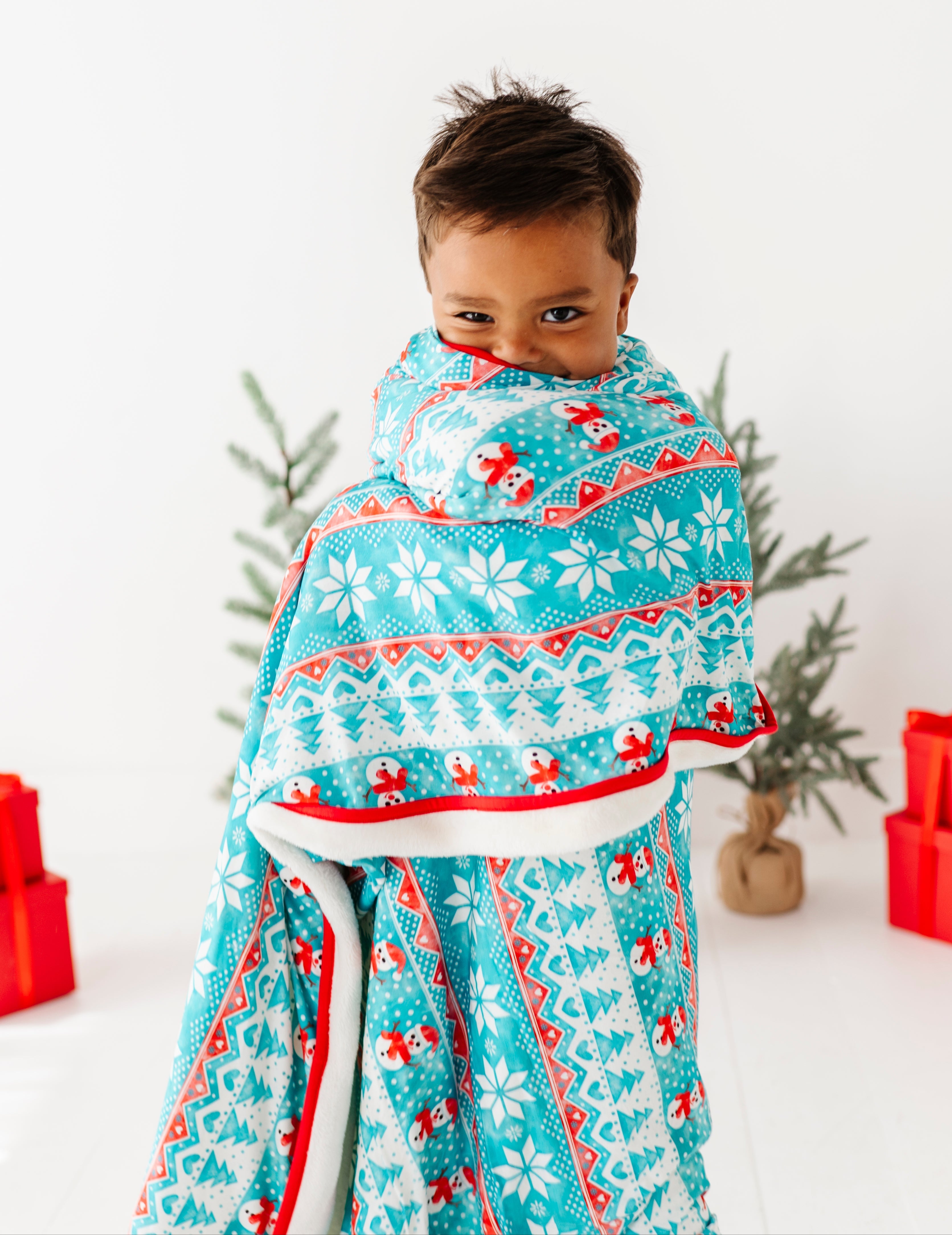 Frosty Fair Isle Plush Toddler Blanket
