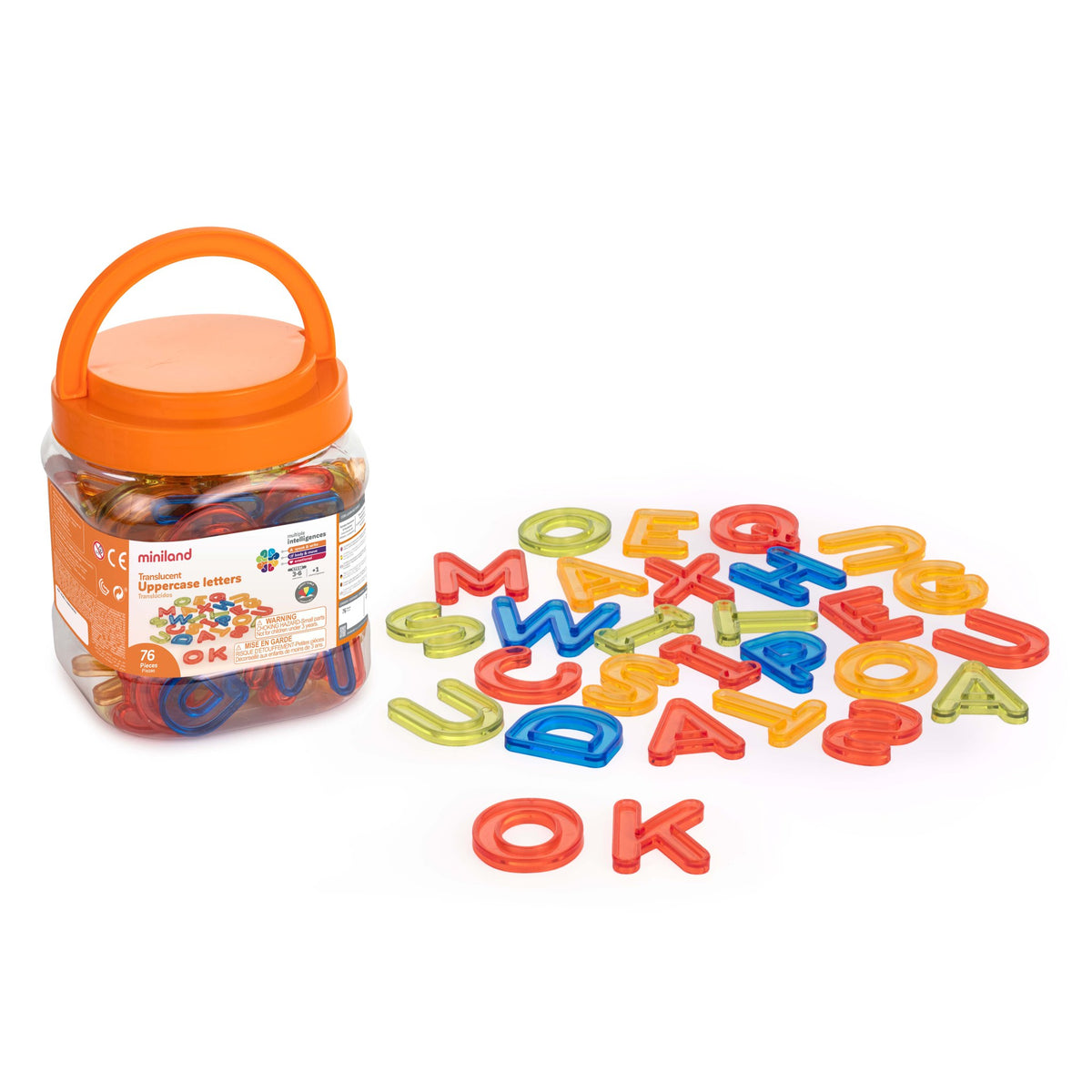 Translucent Uppercase Letters 76 Pcs