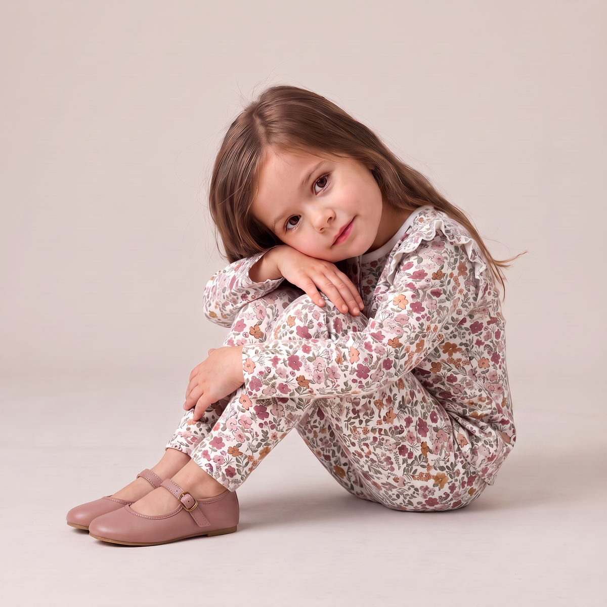 Organic Legging Set Of 2 - Woodland Sprig + Taupe