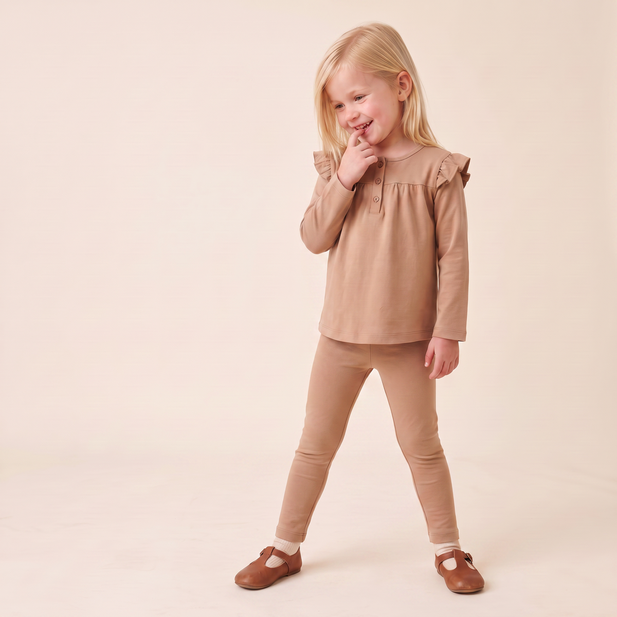 Organic Legging Set Of 2 - Woodland Sprig + Taupe