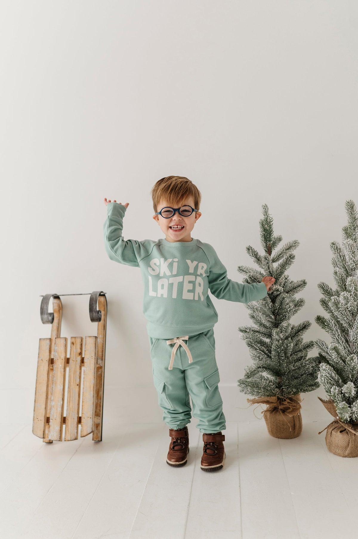 Boys Cargo Pants In Glacier Mist