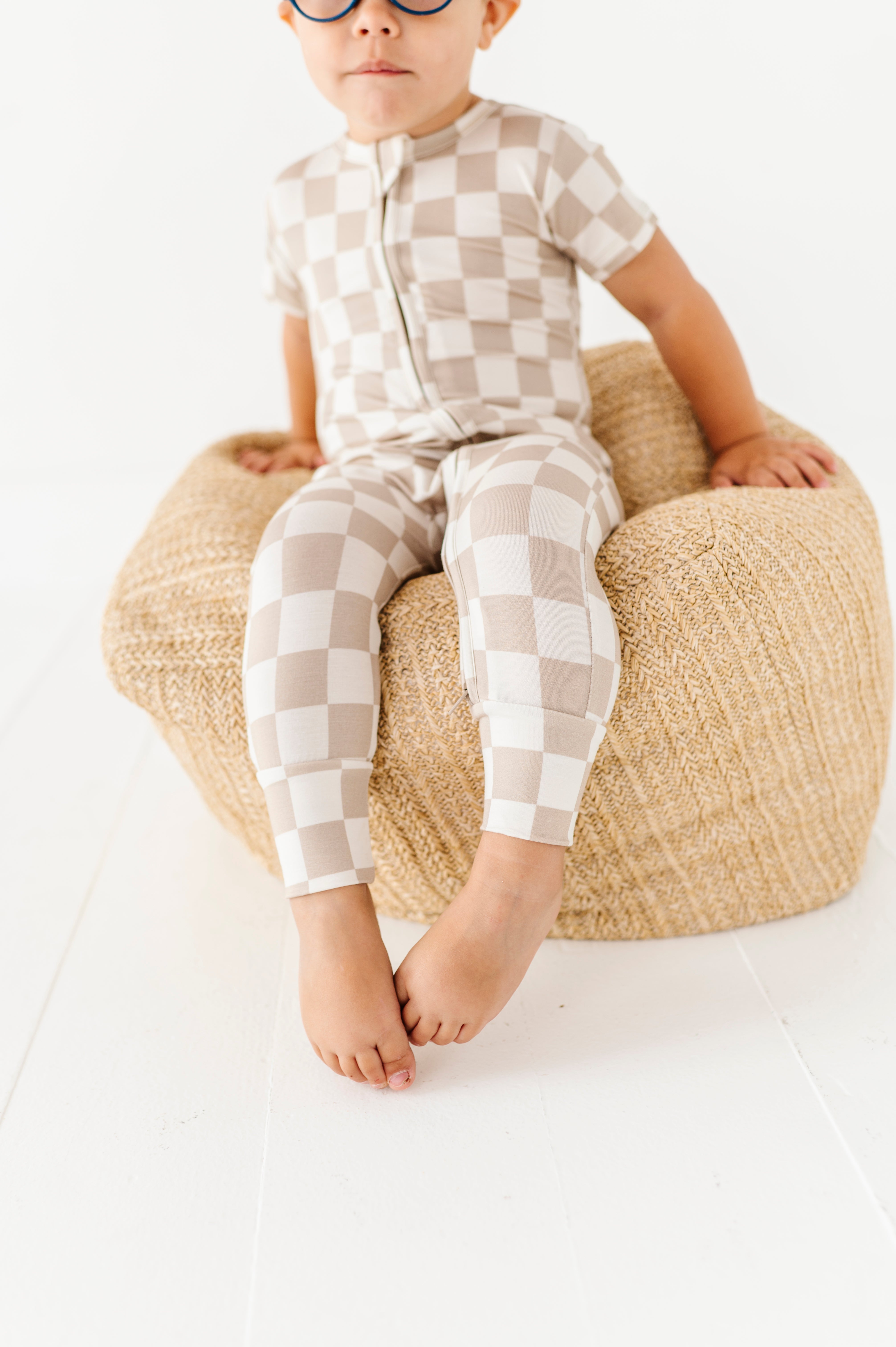 Oat Check Zip Romper