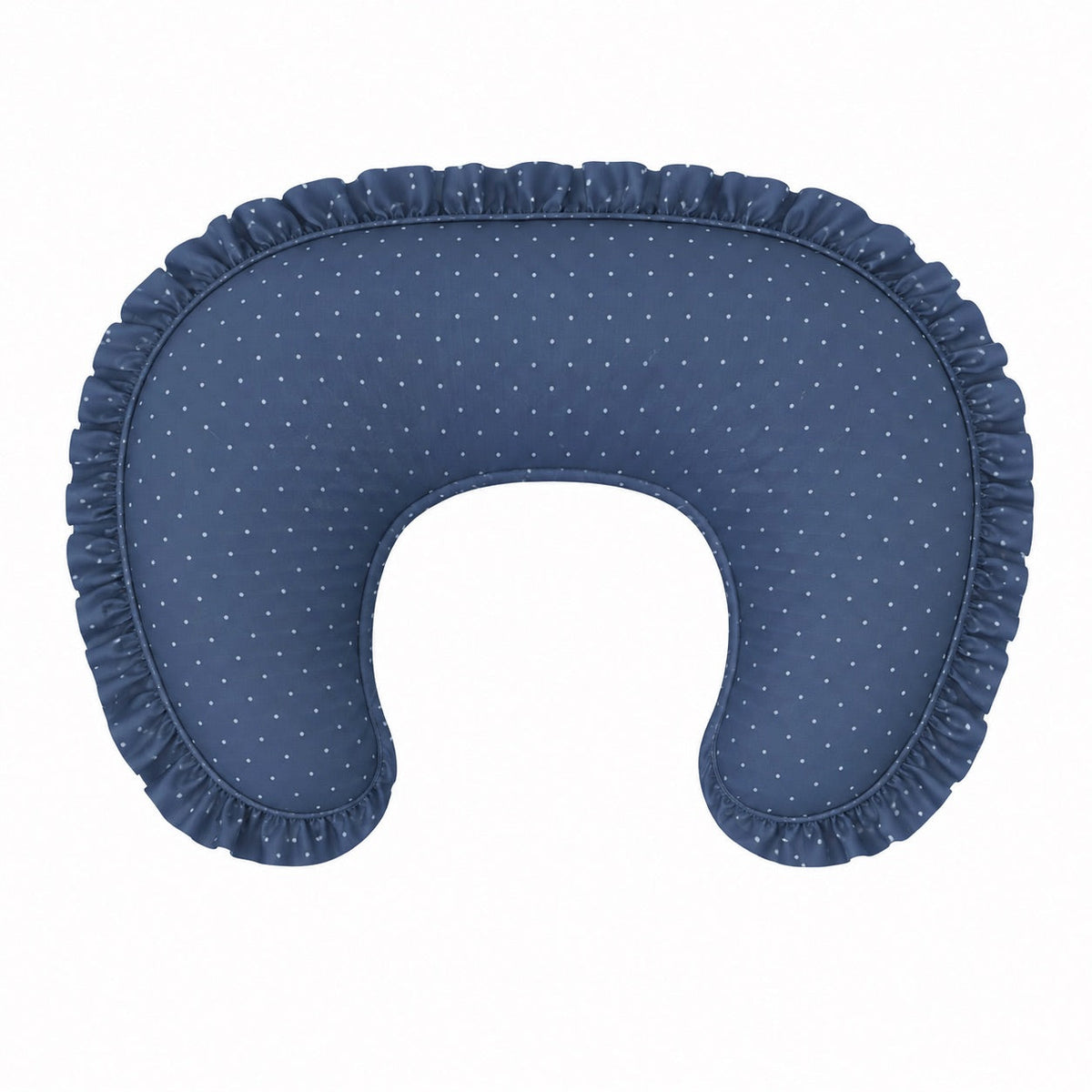 Denim Dot Ruffle Nursing Pillow Cover