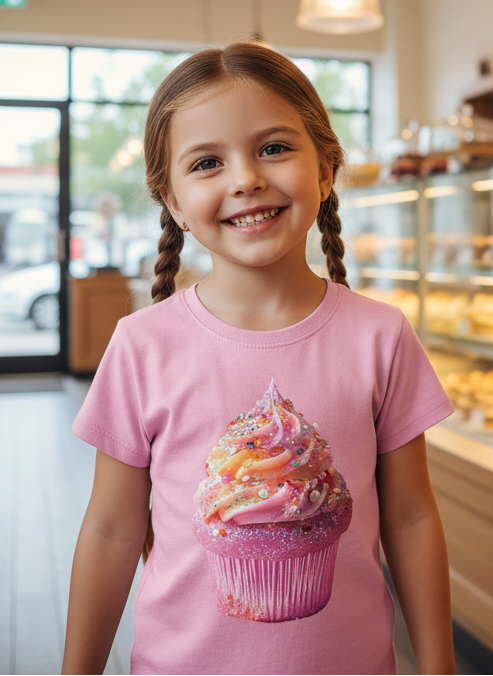Tweenstyle By Stoopher - Pink Sparkly Sprinkle Cupcake Tee