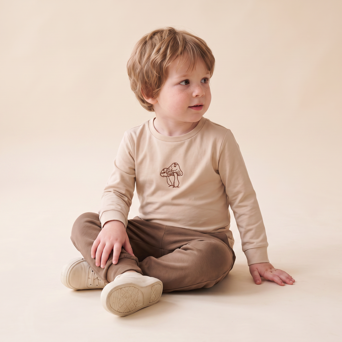 Organic Long Sleeve Tee - Mushroom