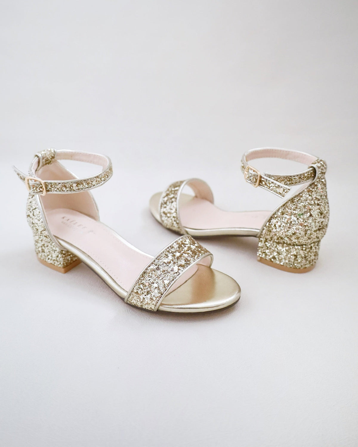 Rock Glitter Low Block Heel Girls Sandals