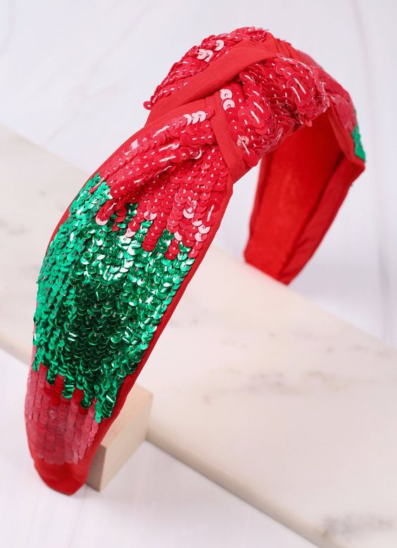 Beaded Headband - Sequin Sleigh