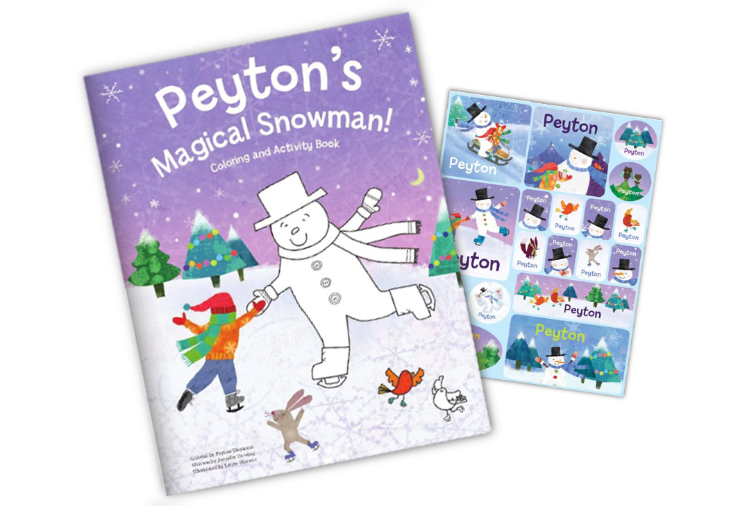 My Magical Snowman Personalized Coloring Book and Sticker Gift Set
