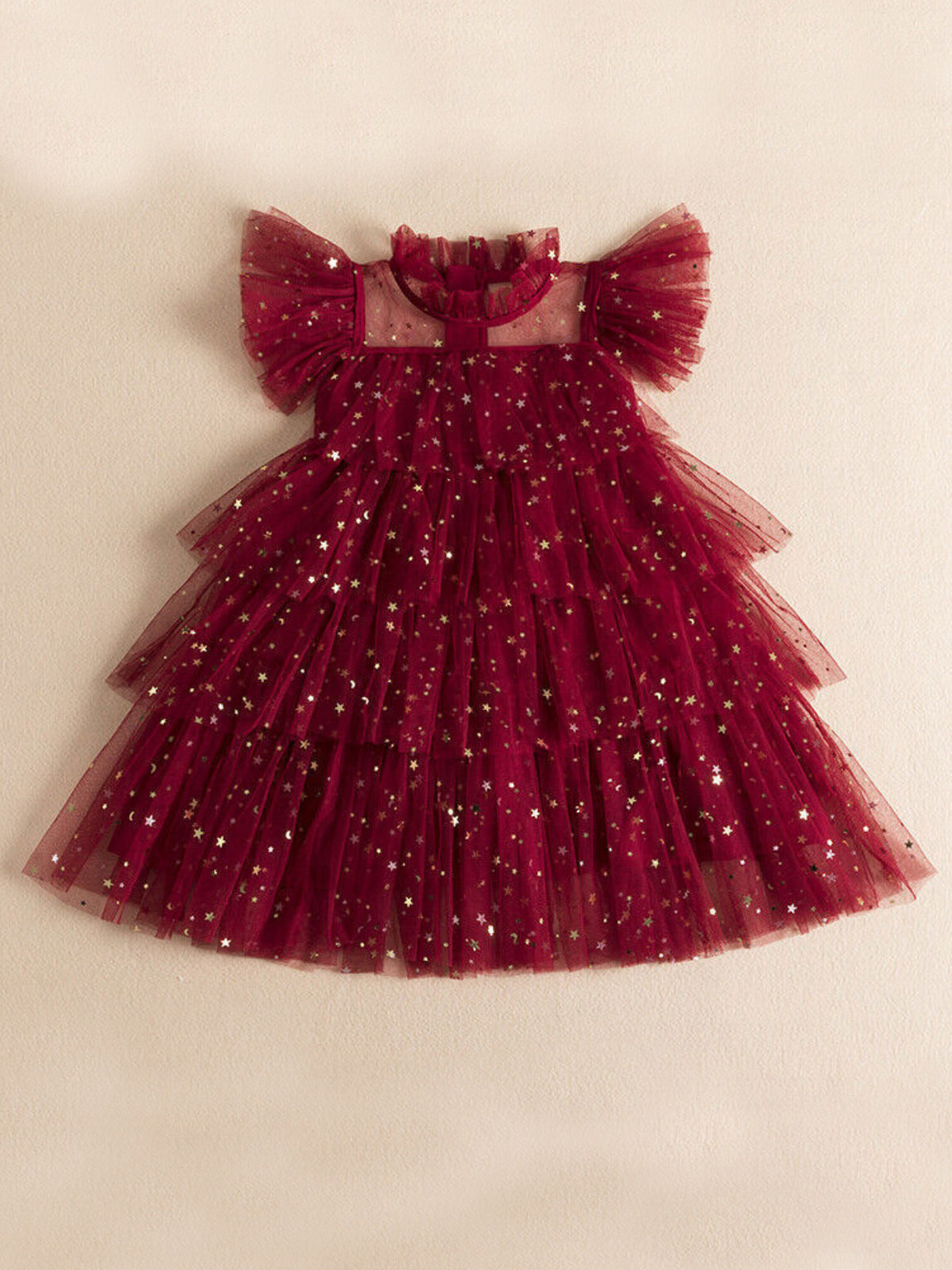 Dancing Star Sequin Tiered Tulle Dress