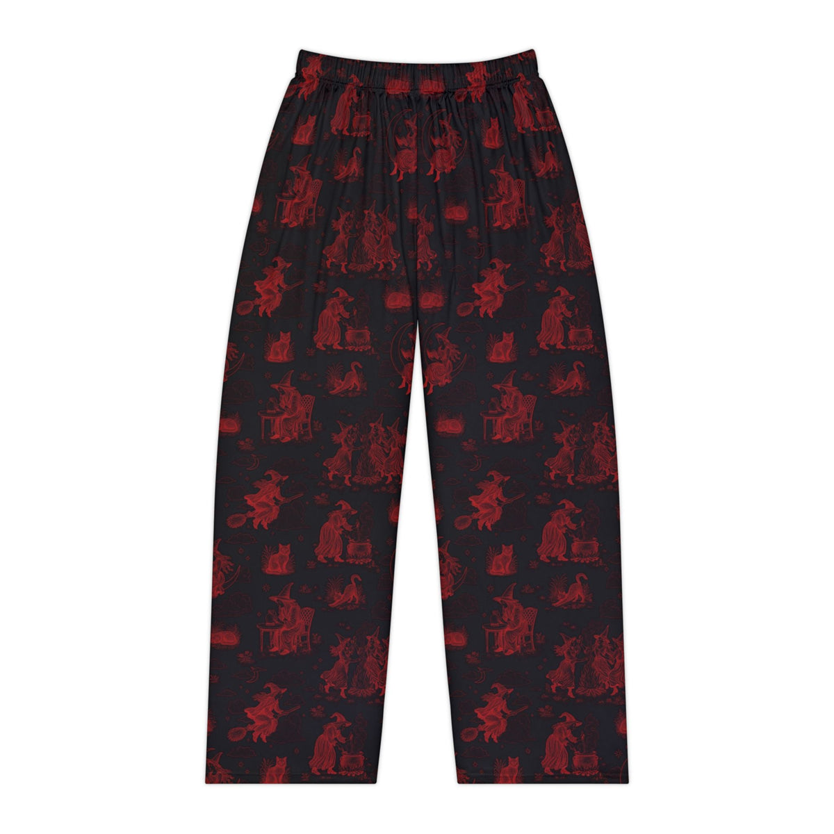 Witchy Toile In Pajama Pants In Black/red (adults)
