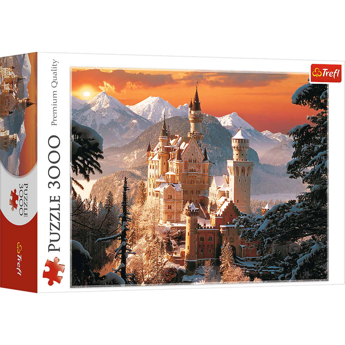 Red 3000 Piece Puzzle - Wintry Neuschwanstein Castle, Germany / Kirch