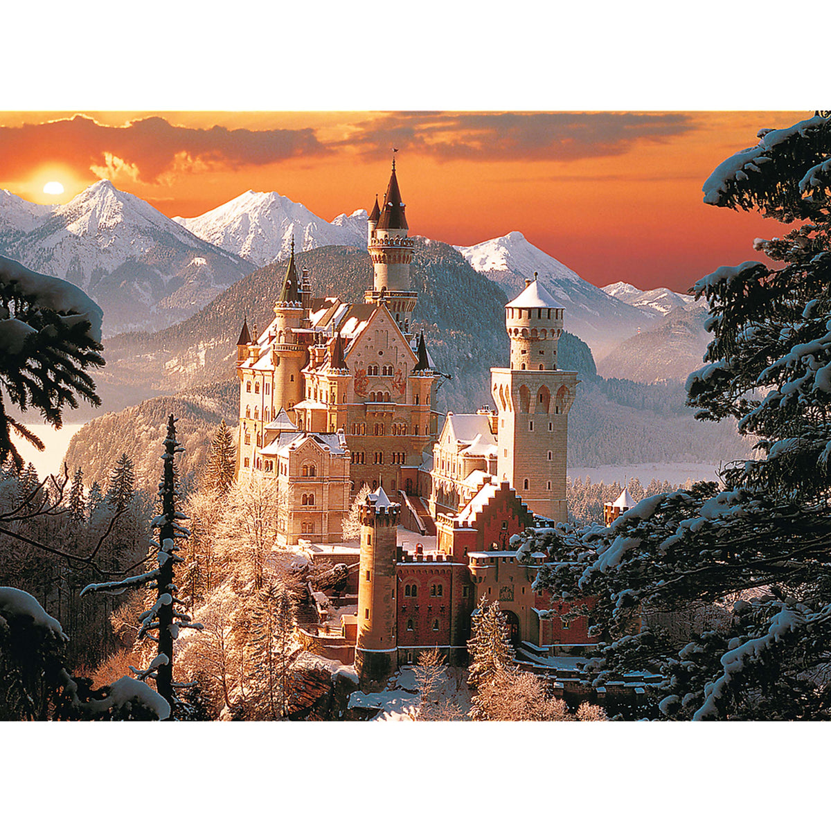 Red 3000 Piece Puzzle - Wintry Neuschwanstein Castle, Germany / Kirch