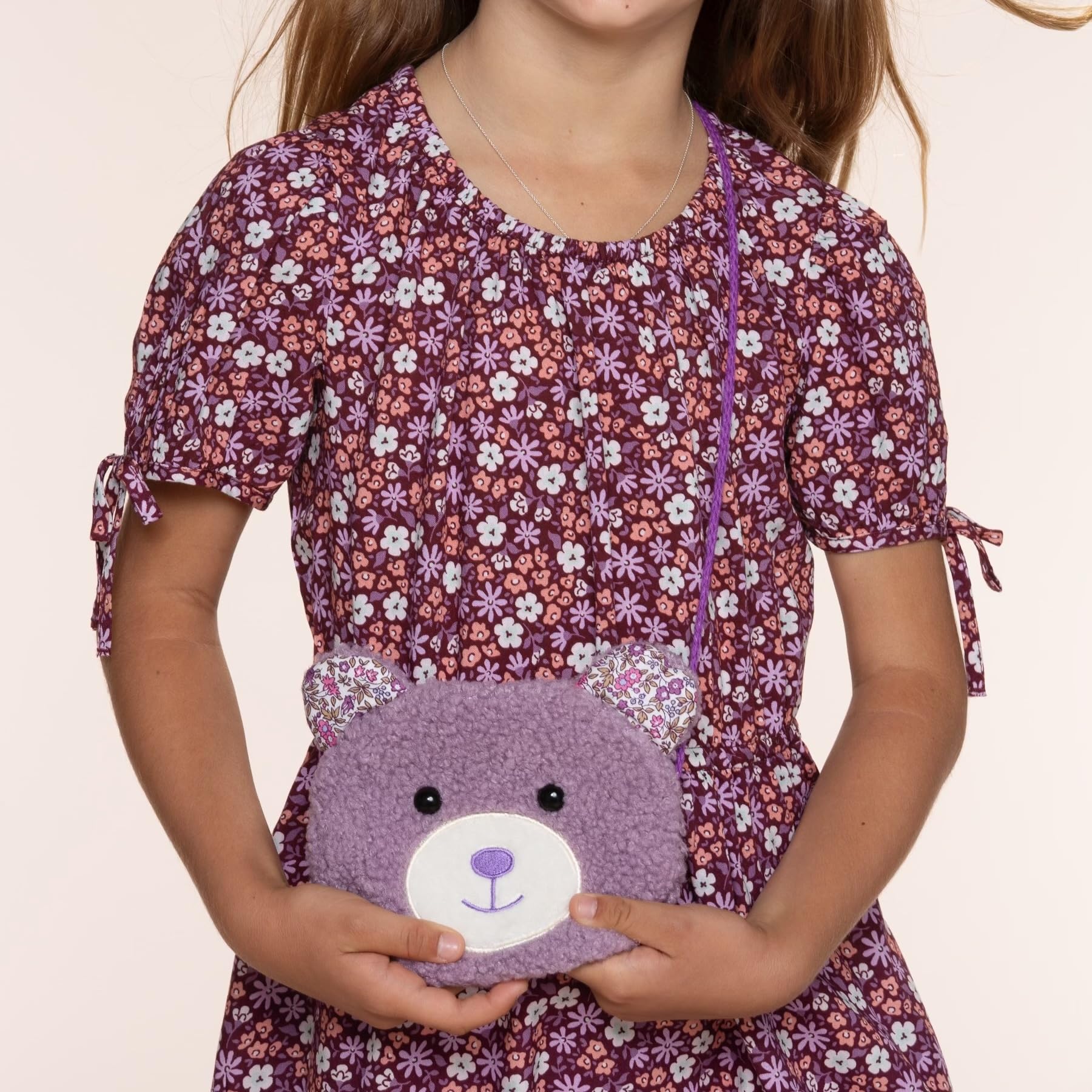 Plush Teddy Bear Crossbody Bag For Little Girls, Toddlers (3-8y)