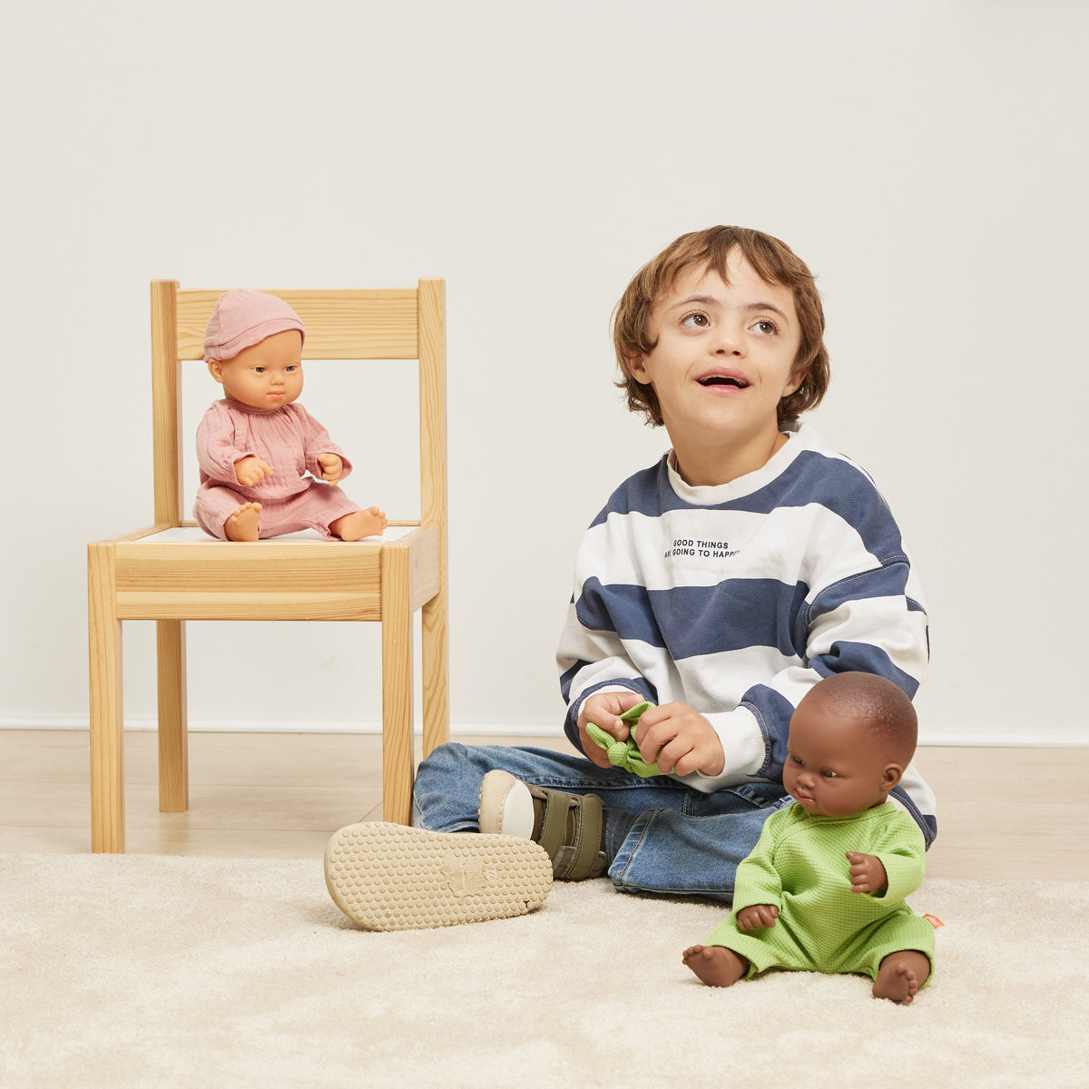 Baby Doll Caucasian Boy With Down Syndrome 12⅝”