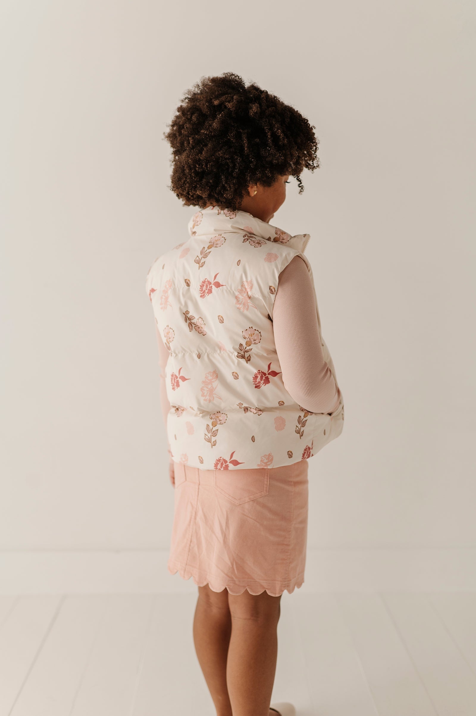 Girls Boho Puffer Vest In Yara Floral
