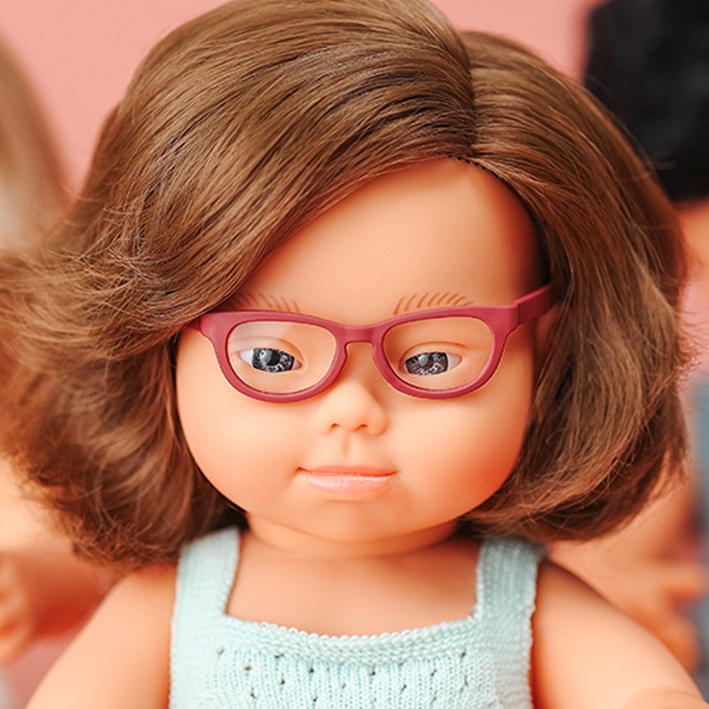 Baby Doll Caucasian Girl With Down Syndrome And Glasses 15'' (Box) - My Friends & Me
