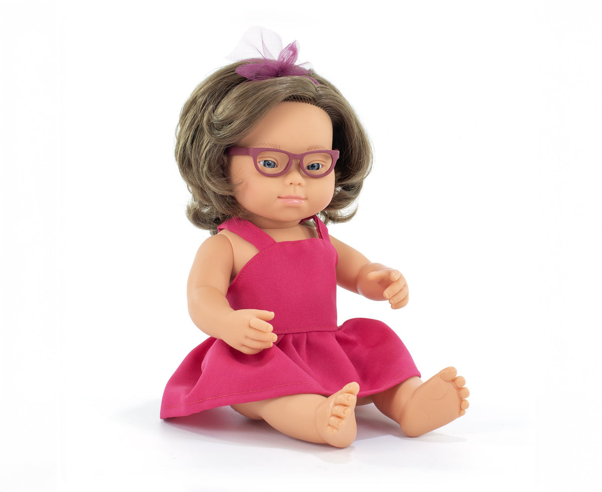 Baby Doll Caucasian Girl With Down Syndrome And Glasses 15'' (Box) - My Friends & Me