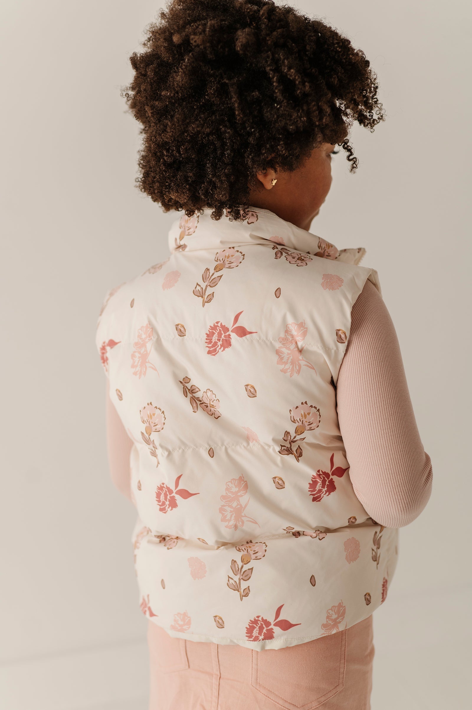 Girls Boho Puffer Vest In Yara Floral