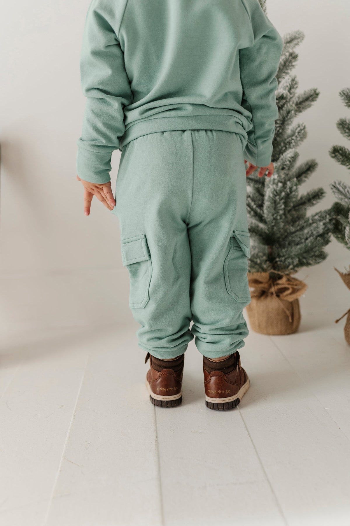 Boys Cargo Pants In Glacier Mist