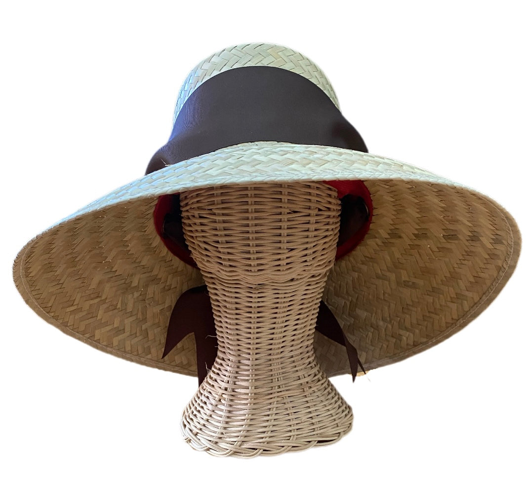 Amaryllis Sun Hat - Brown Wide & Short Grosgrain Ribbon