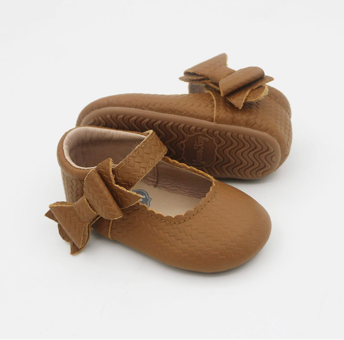 Lilien Side Bow Mary Jane - Brown Woven Leather