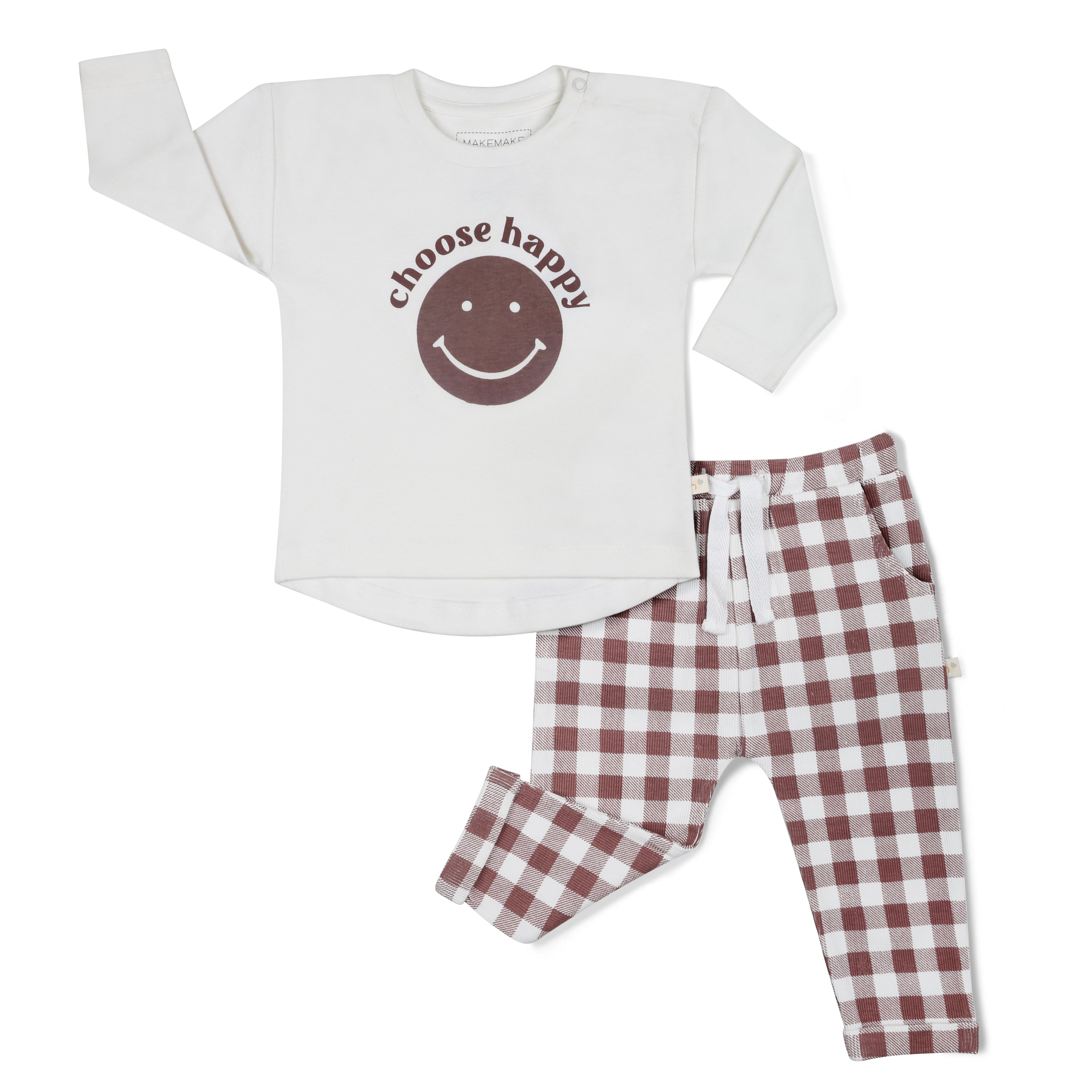 Organic Long Sleeve Tee & Pant Set - Choose Happy