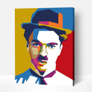 Charlie Chaplin – Paint By Numbers Kit | Artwille | 14x18 Inch Canvas