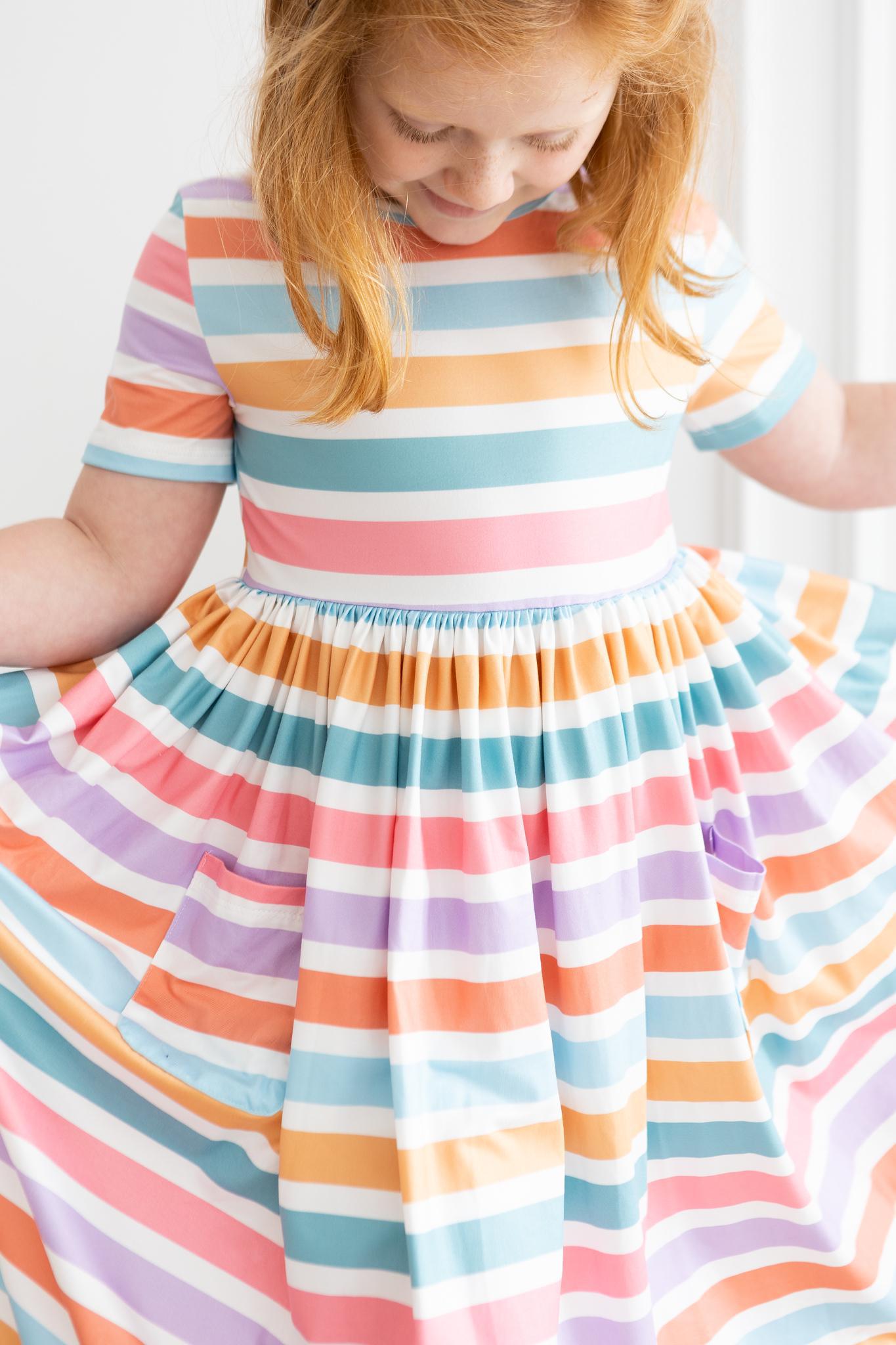 Spring Stripes S/s Pocket Twirl Dress