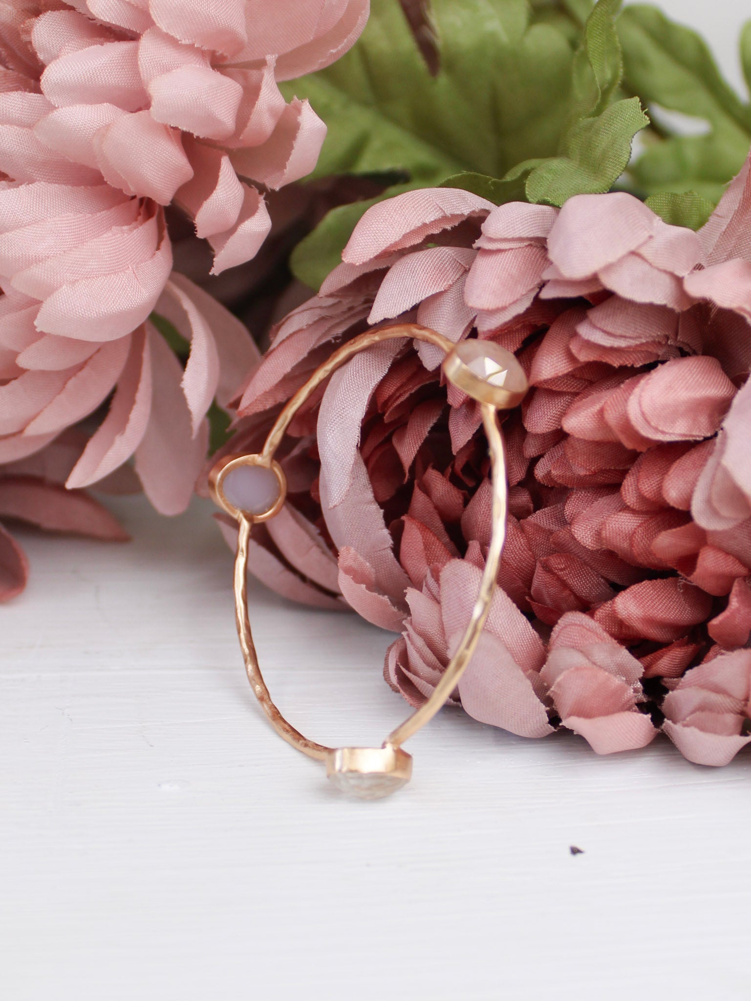 Three Stone Bangle Bracelet (size Xs)