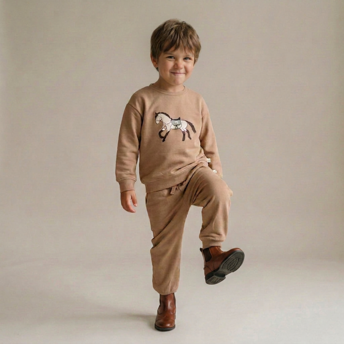 Organic Fleece Jogger Pants - Taupe