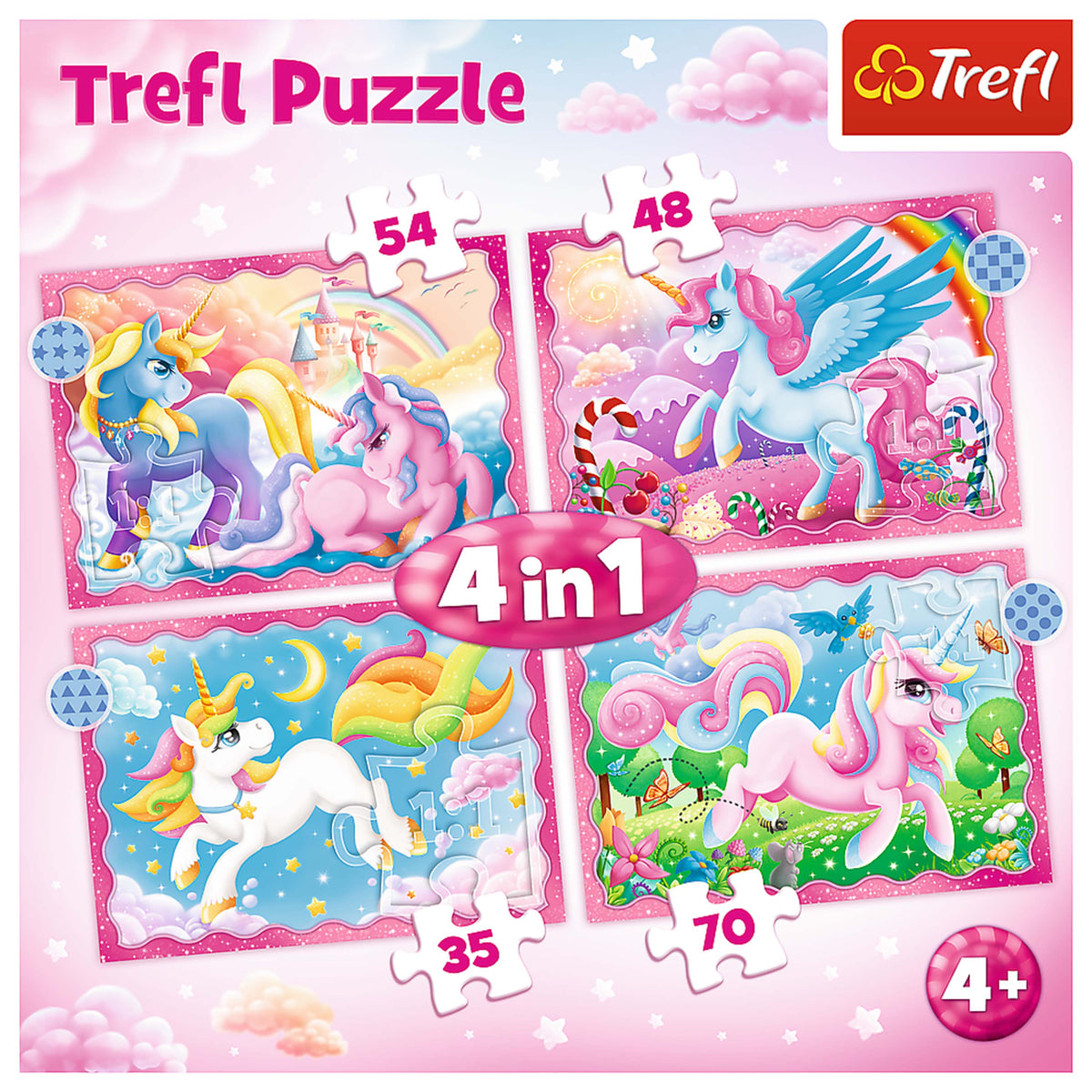 Preschool 4 In 1 Puzzle - Unicorns And Magic