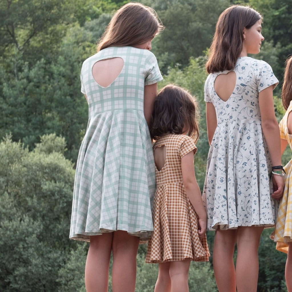 Sweetheart Twirl Dress | Organic Cotton Jersey - Scandi Floral