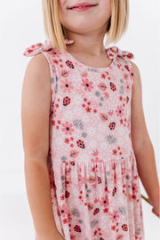 Harper Bow Tie Tank Dress - Garden
