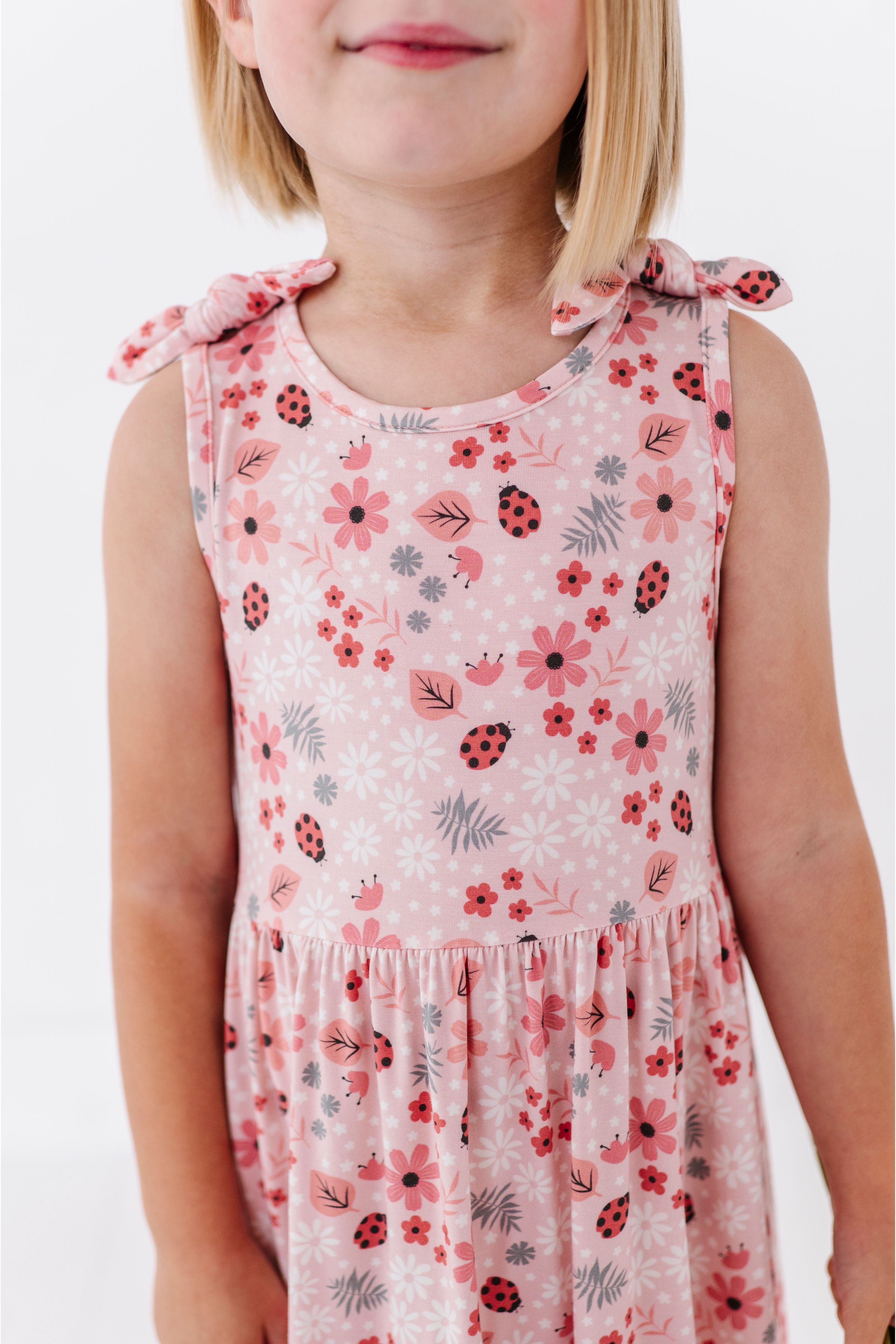 Harper Bow Tie Tank Dress - Garden