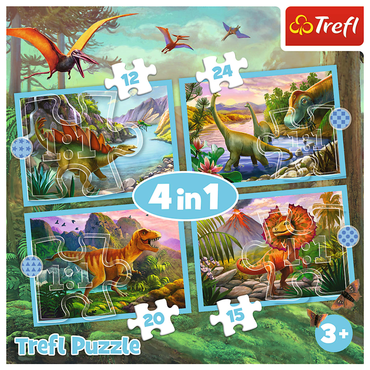 Preschool 4 In 1 Puzzle - Unique Dinosaurs