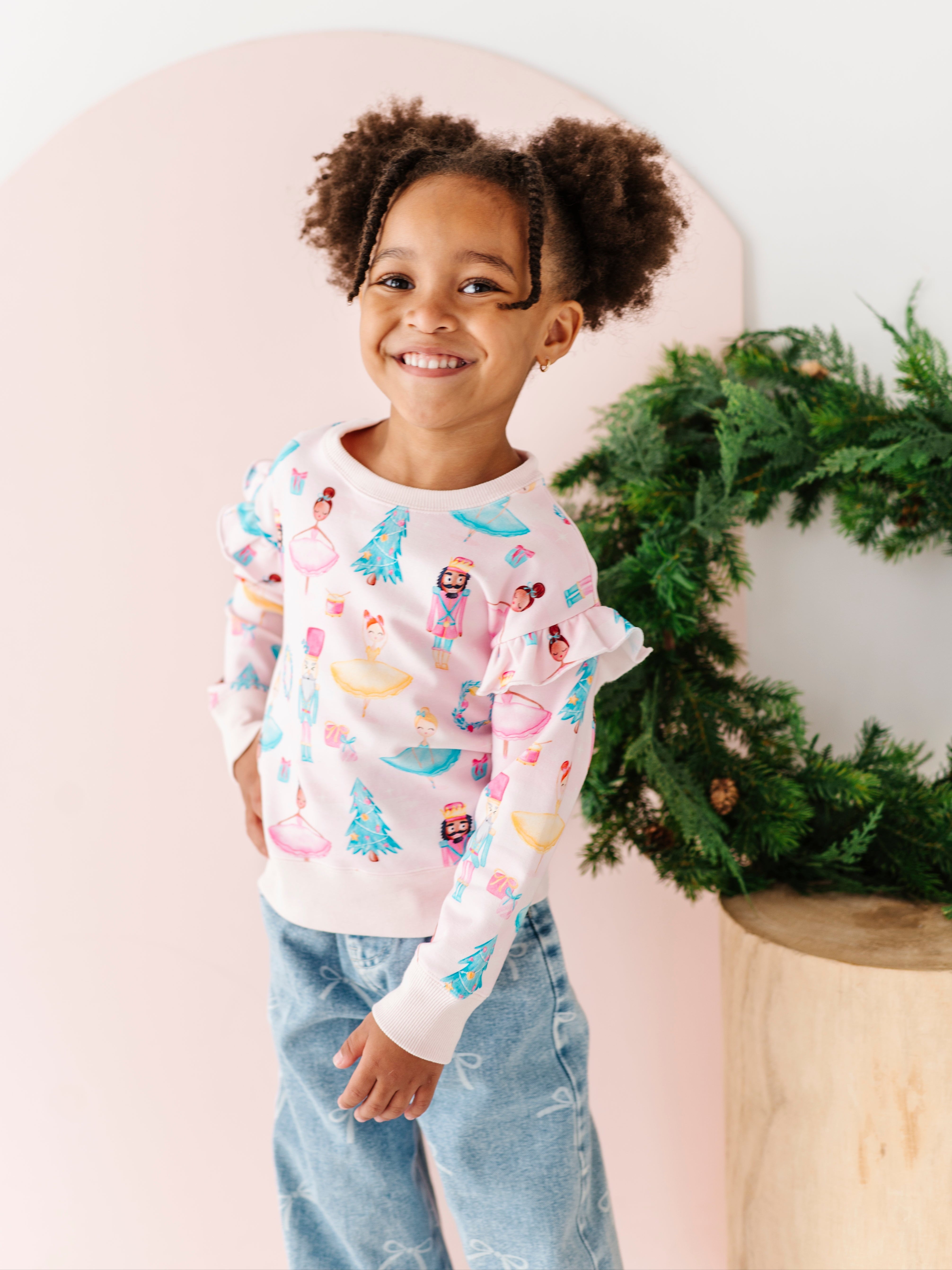 Sugarplum Ruffle Crewneck Sweatshirt