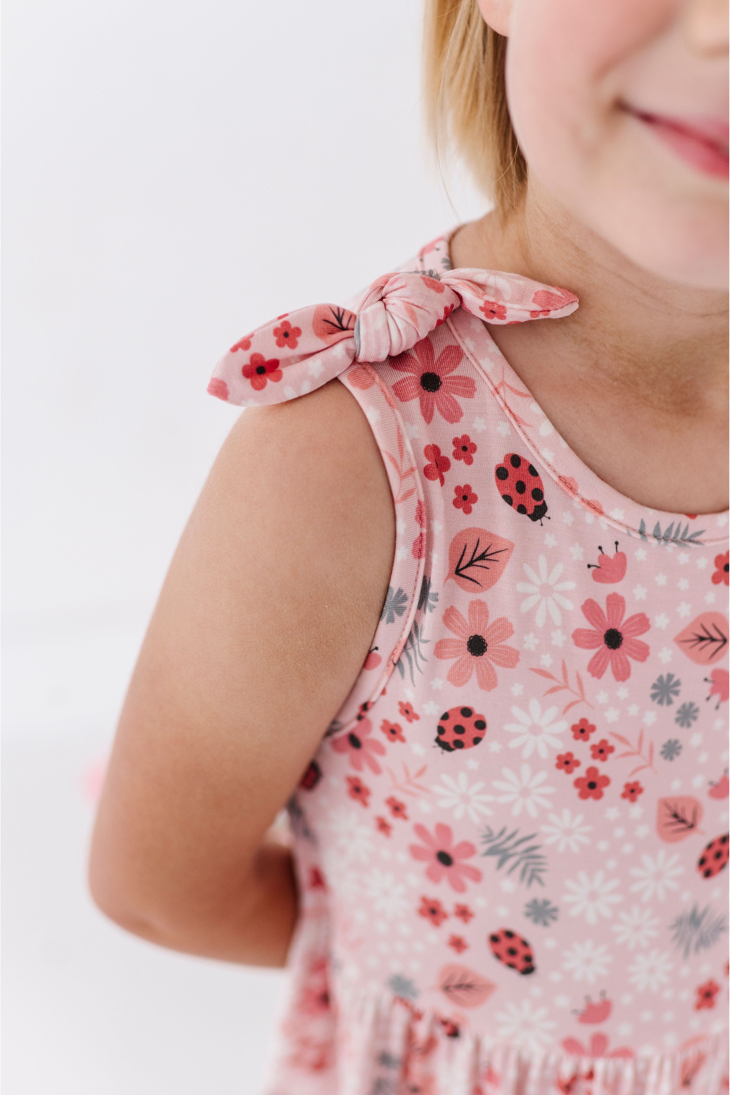 Harper Bow Tie Tank Dress - Garden