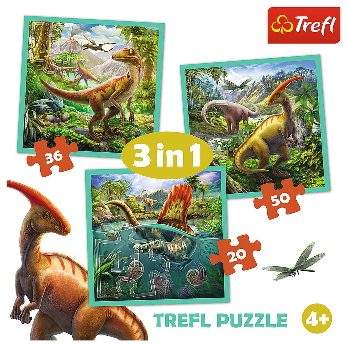Preschool 3 In 1 Puzzle - The Extraordinary World Of Dinosaurs