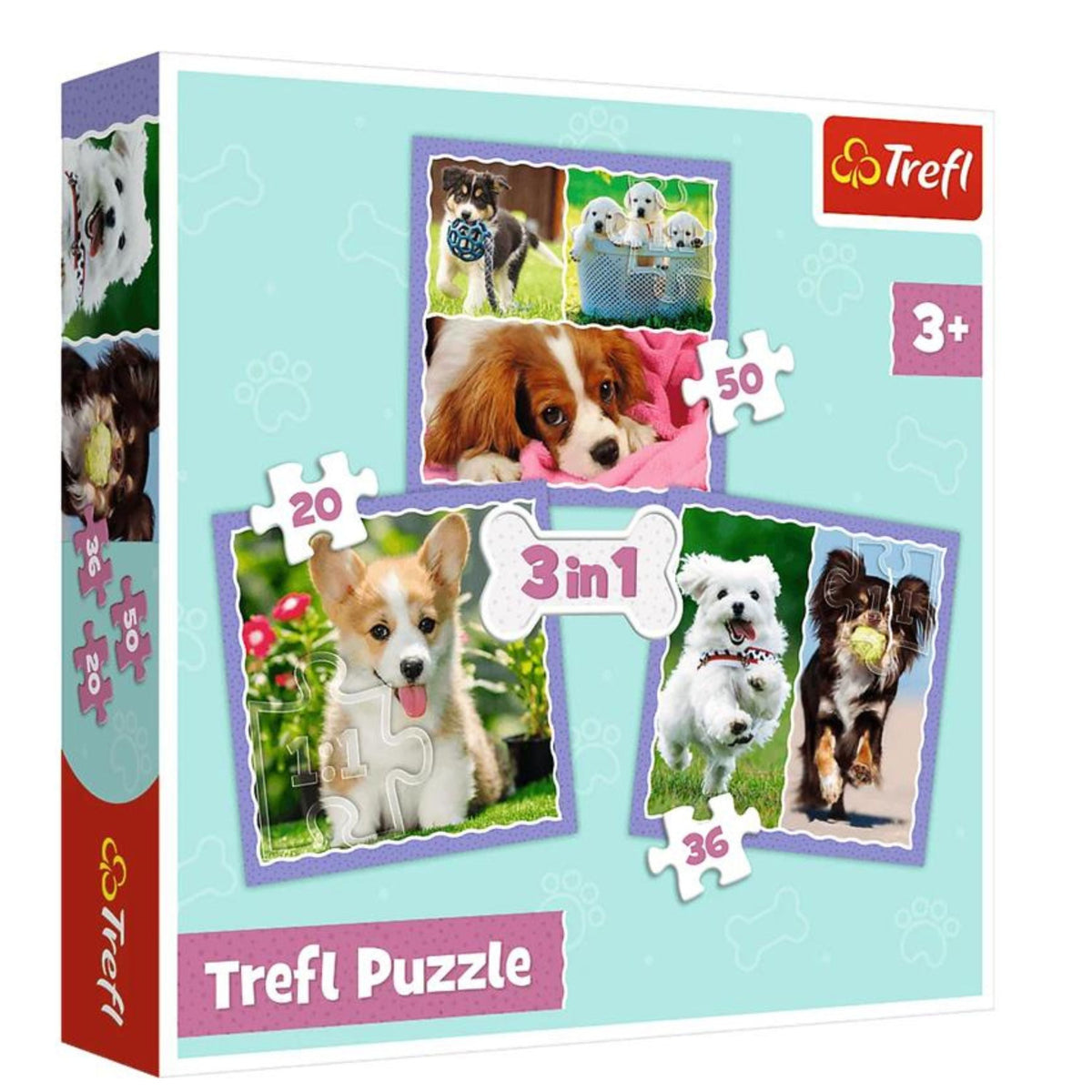 Preschool 3 In 1 Puzzle - Lovely Dogs