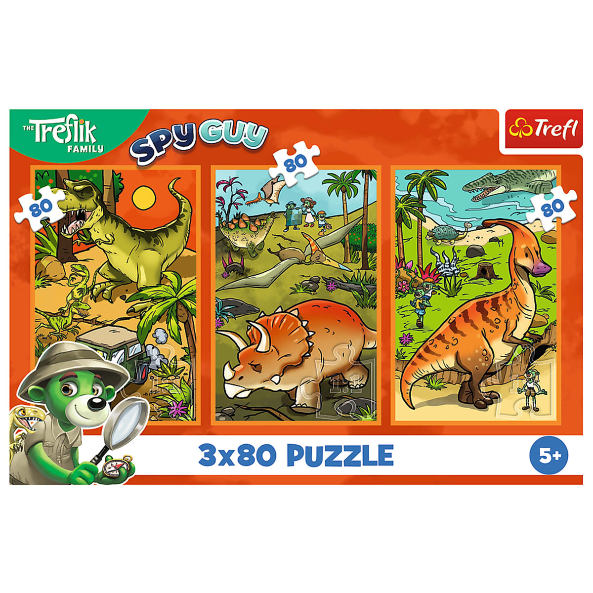 Kids The ik Family - iks In The World Of Dinosaurs 3x80 Piece Puzzle