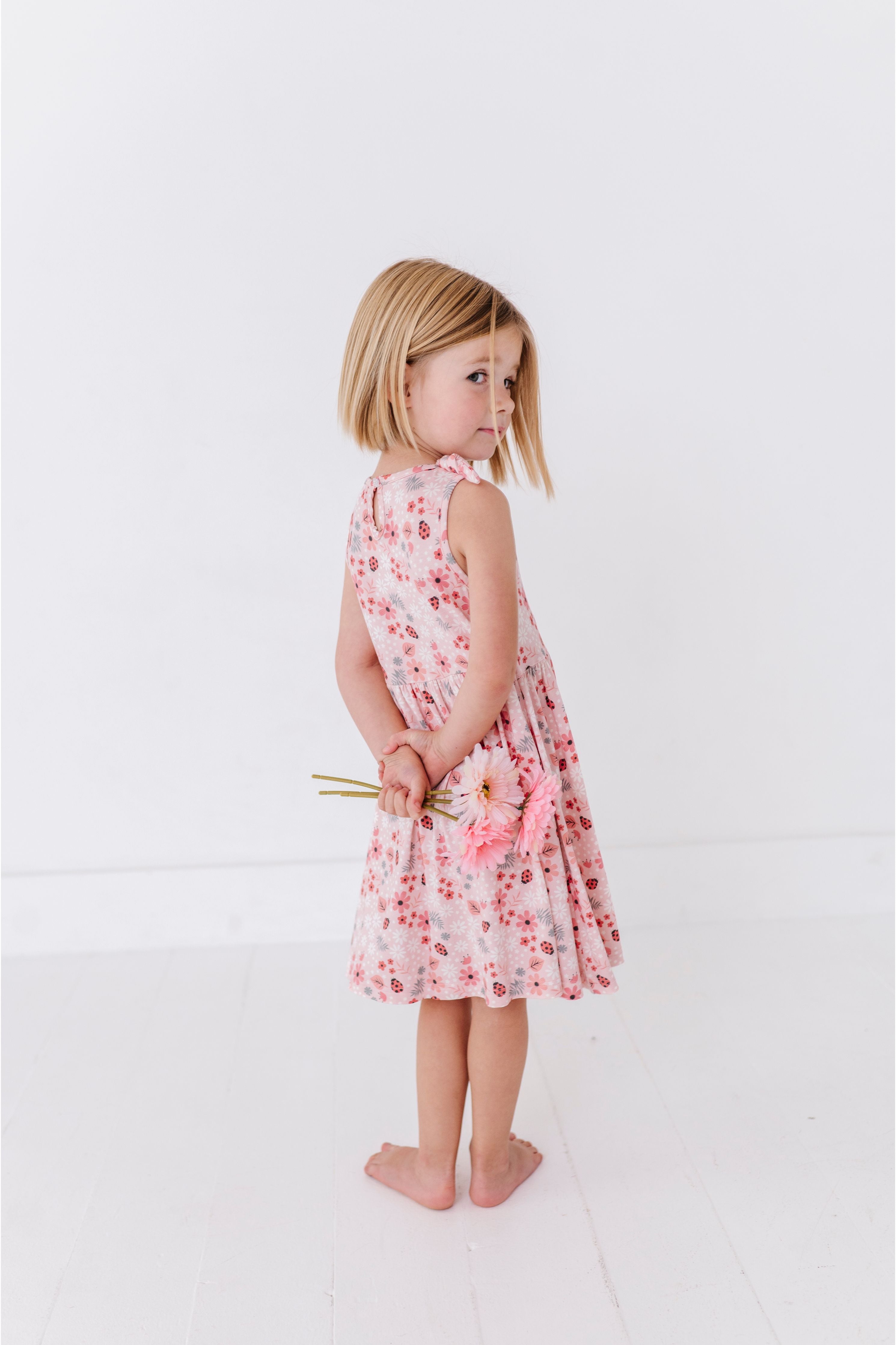 Harper Bow Tie Tank Dress - Garden