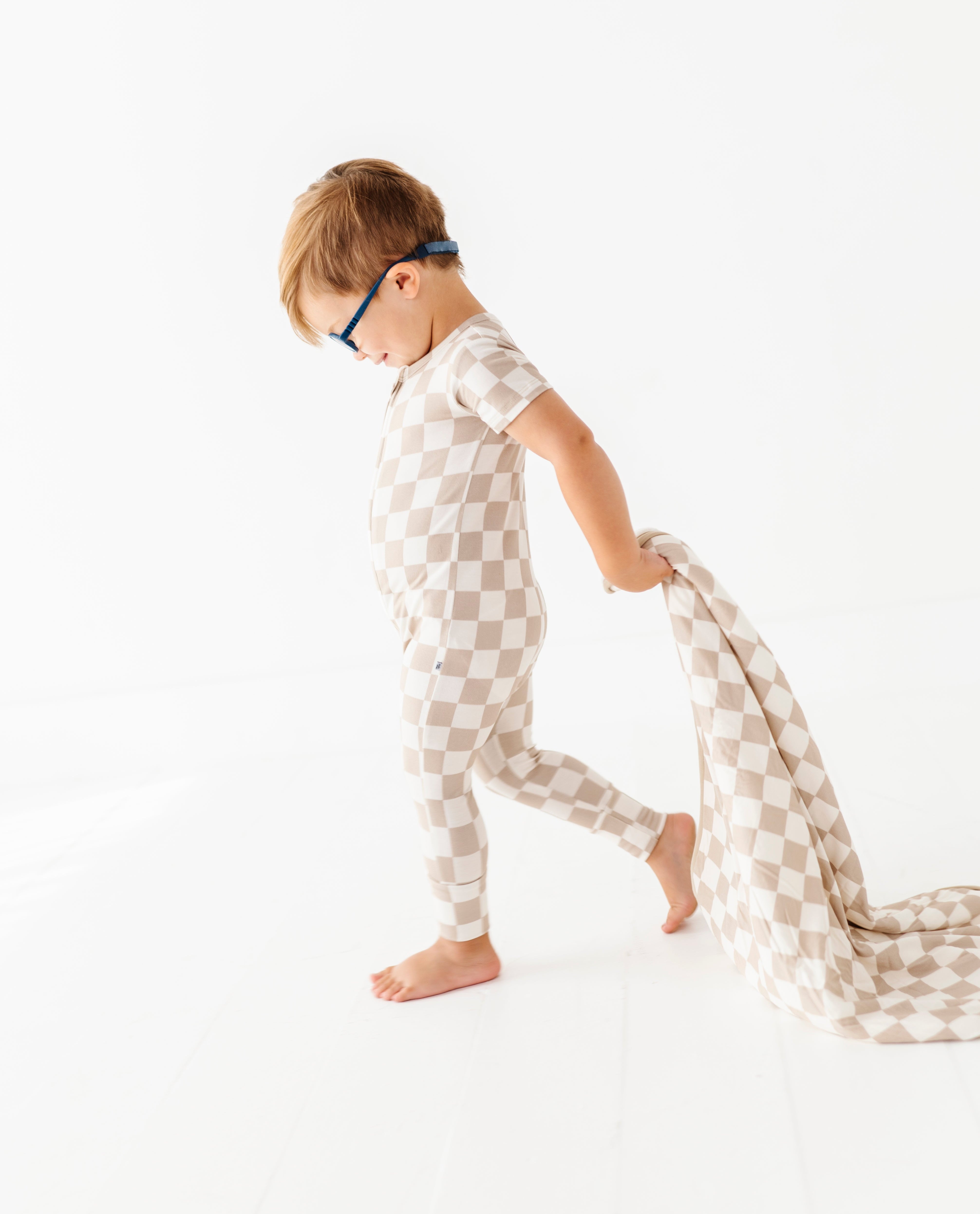 Oat Check Zip Romper