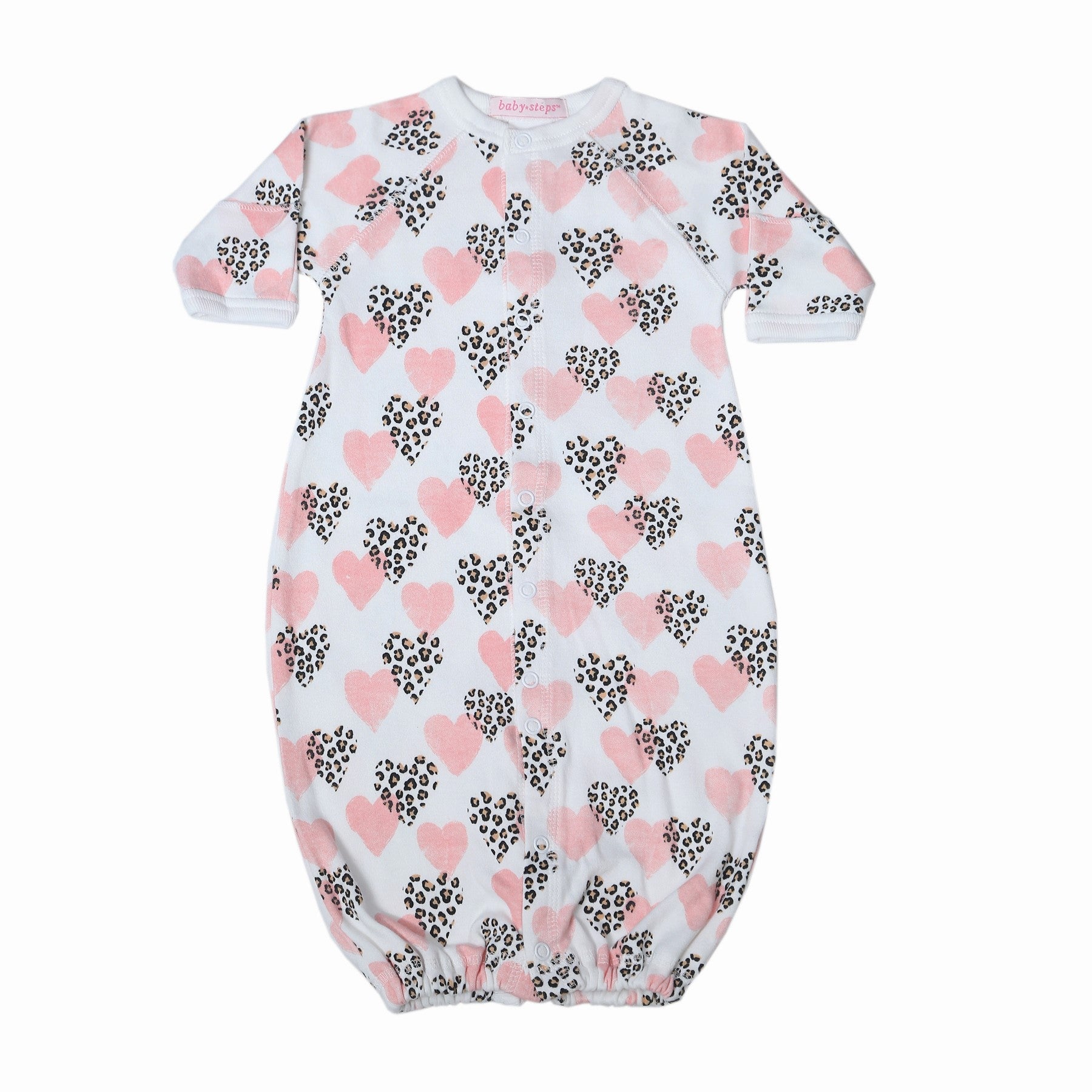 Baby Converter Gown - Leopard Hearts