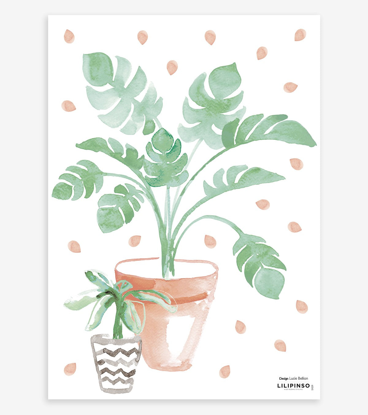 Flamingo - Wall Decals - Green Plants And Peas