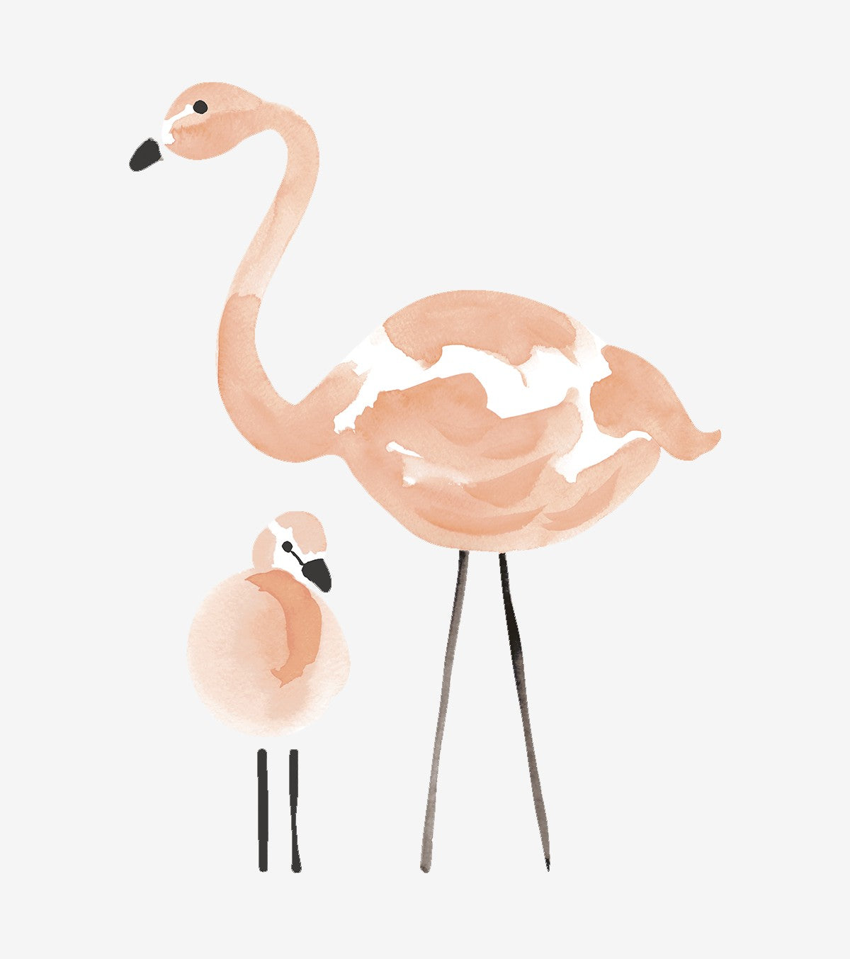 Flamingo - Big Wall Decals - Flamingo And Baby