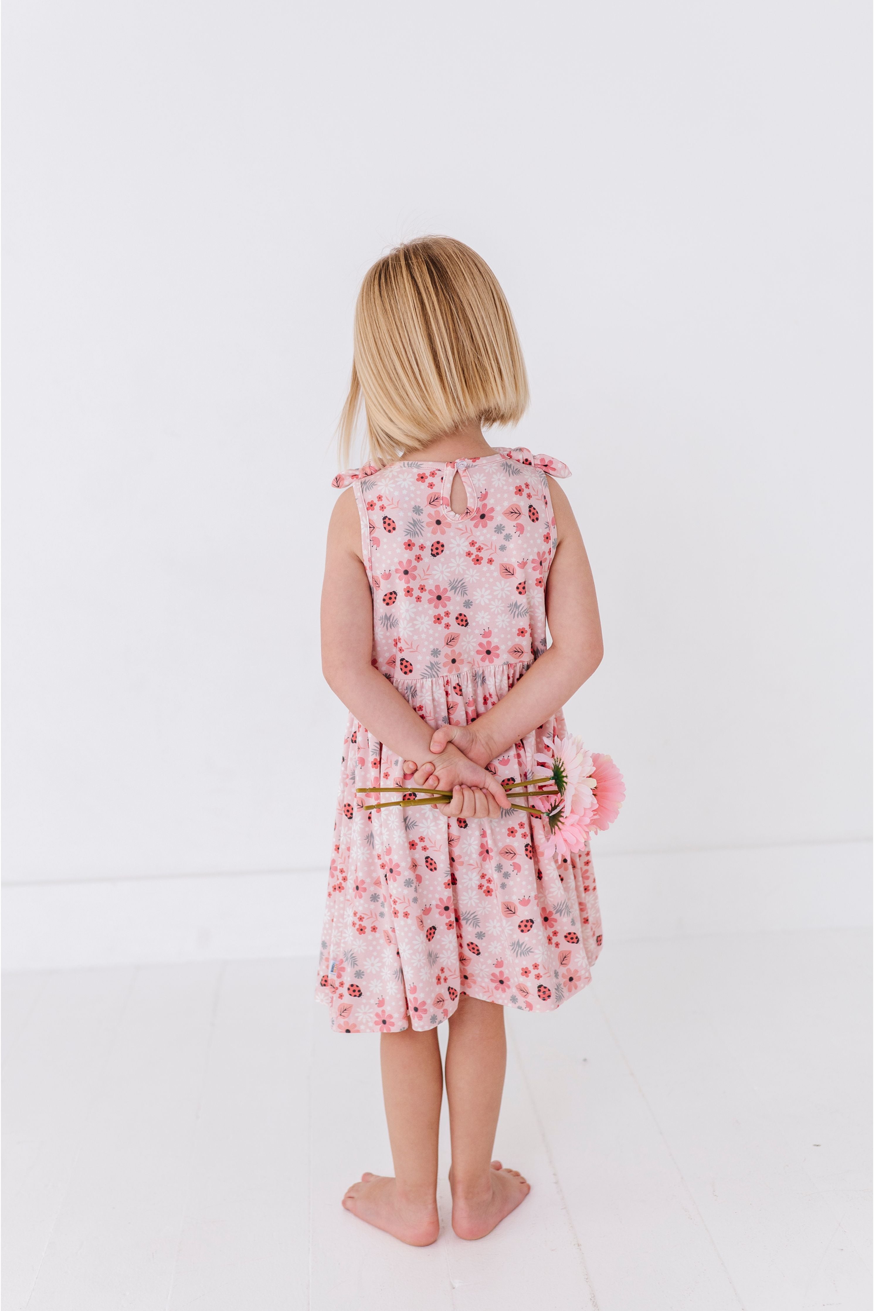 Harper Bow Tie Tank Dress - Garden