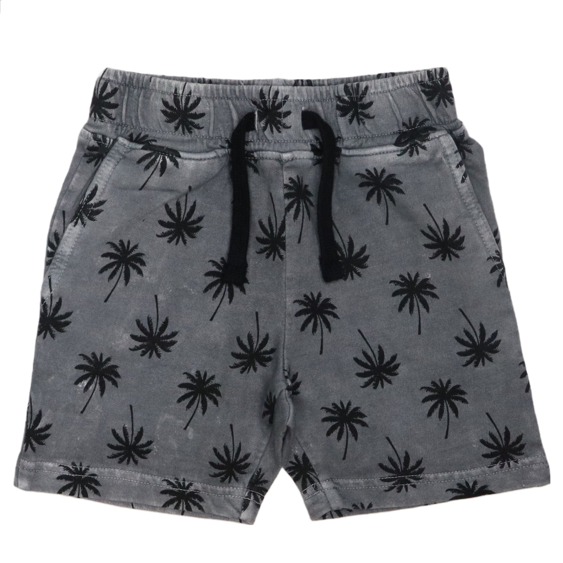 Kids Printed Enzyme Shorts - Coal Palms