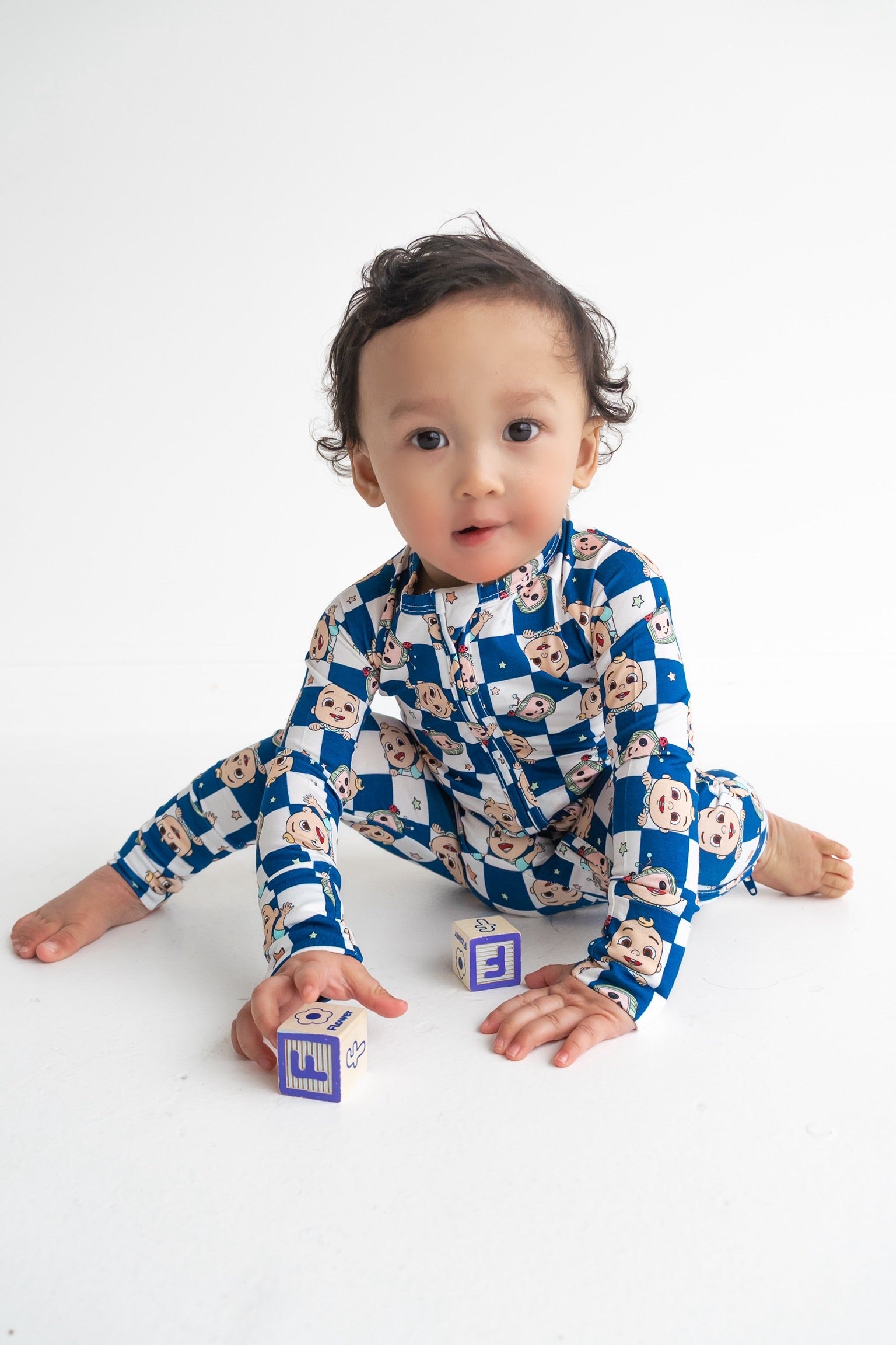 Dream Big Little Co X Cocomelon Jj Starry Night Checkers Dream Romper